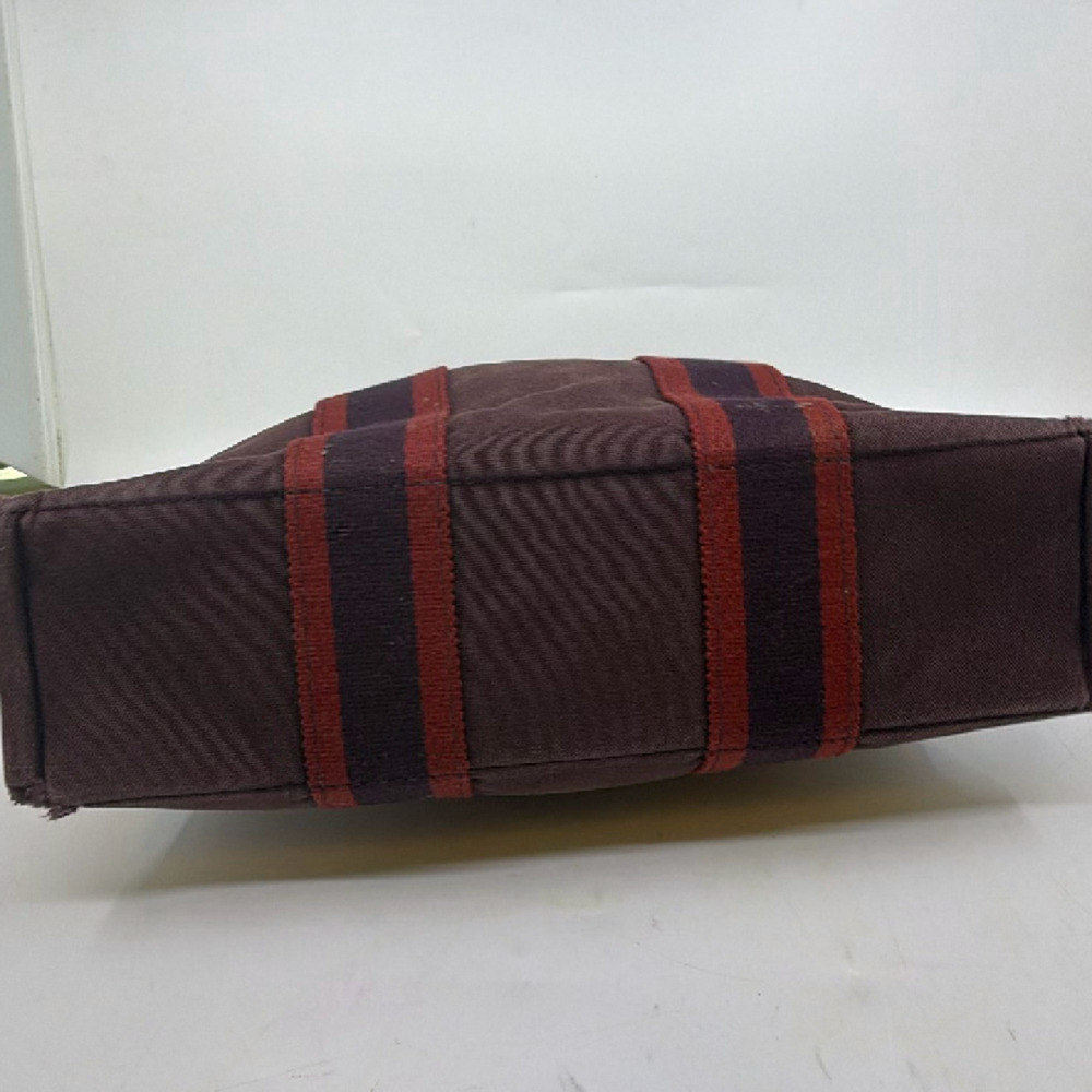 Hermès Herbag Cabas Burgundy Canvas Tote Bag - Picture 4 of 8